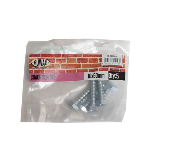Ruwag Coach Screws - 10 x 60mm - 5 Qty