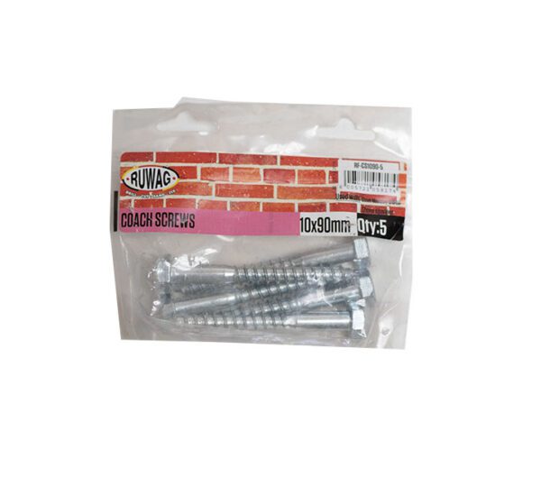 Ruwag Coach Screws - 10 x 90mm - 5 Qty