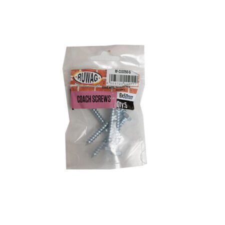 Ruwag Coach Screw - 6 x 50mm - 5 Qty