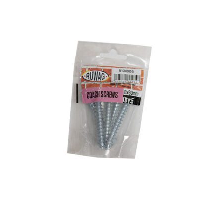 Ruwag Coach Screw - 8 x 60mm - 5 Qty