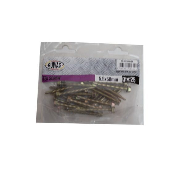 Ruwag Tek Screw - 5.5 x 50mm - 25 Qty