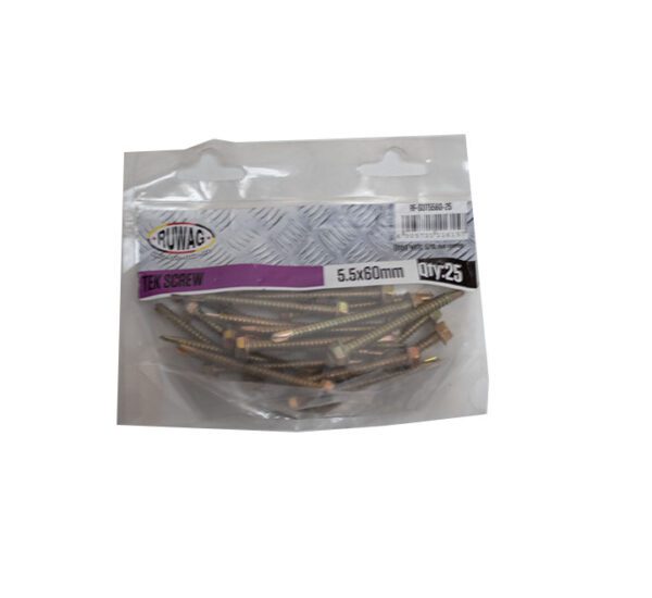 Ruwag Tek Screw - 5.5 x 60mm - 25 Qty