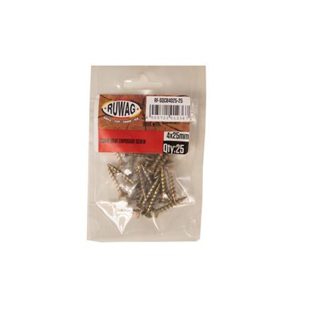 Ruwag Sqaure Drive - Chipboard Screw - 4 x 25mm - 25 Qty