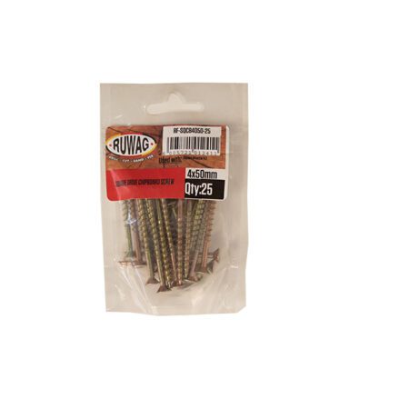 Ruwag Sqaure Drive - Chipboard Screw - 4 x 50mm - 25 Qty