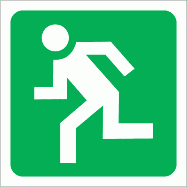 Sign Photolum - Escape Route Left - 190 x 190mm