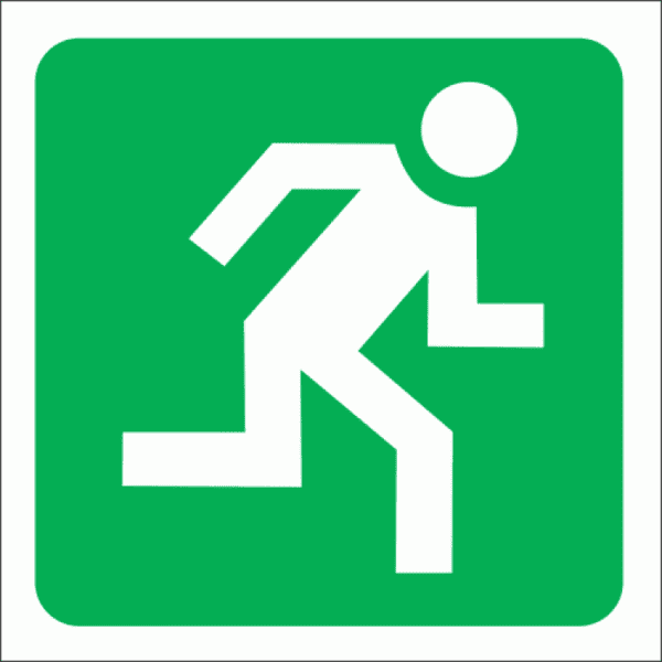 Sign Photolum - Escape Route Right - 190 x 190mm