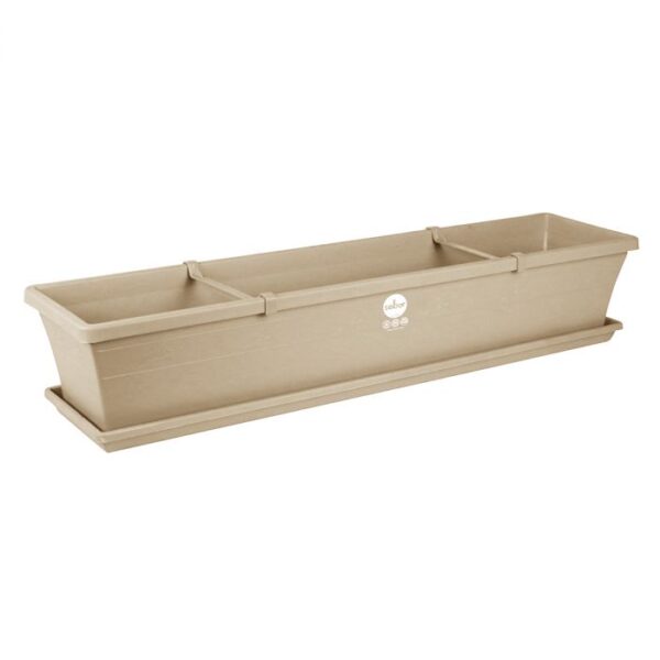 Sill Planter & Saucer & Clips 75cm - Beige