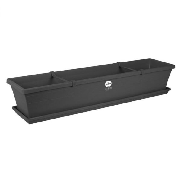 Sill Planter & Saucer Set 50cm - Charcoal