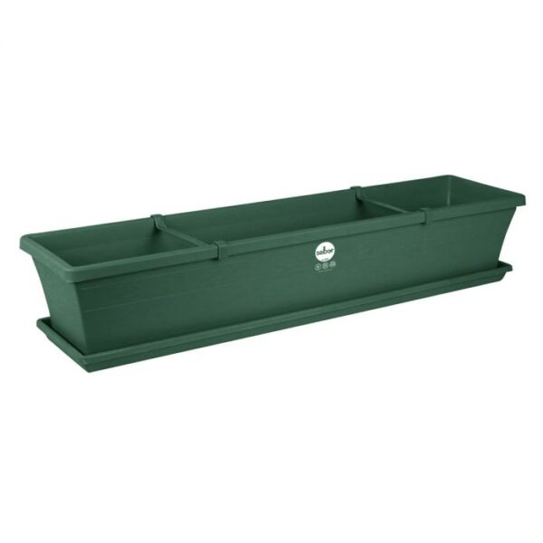 Sill planter & Saucer & Clips 75cm - Green