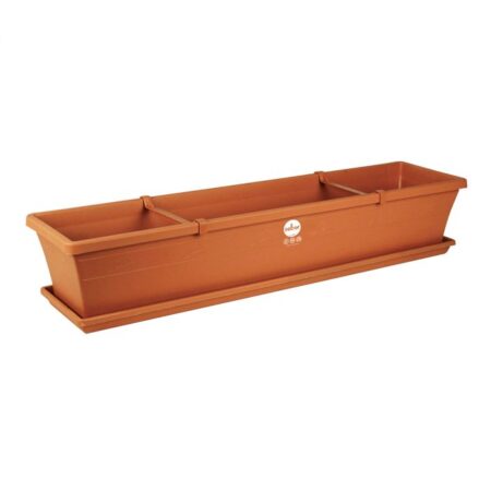 Sebor Sill Planter & Saucer & Clips - 75cm - Terra