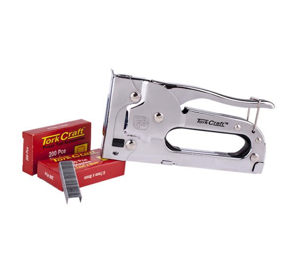 Tork Craft Staple Gun Light Duty With 100 Piece -0.7mmx8mm Jt21 Staples