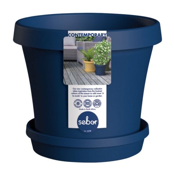 Super 25cm Flower Pot Set - Classic Blue