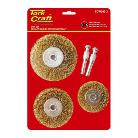 Tork Craft Wire Brush Set (3 Piece) With Separate Shaft