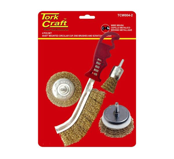 Tork Craft Wire Brush Set (4 Piece) With Hand Brush