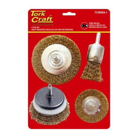 Tork Craft Wire Brush Set (4 Piece) With Shaft End/Cup/Circ