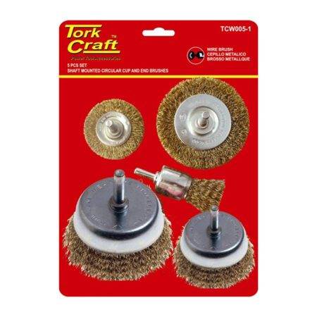 Tork Craft Wire Brush Set (5 Piece) With 6mm Shaft Cup/Circ/End