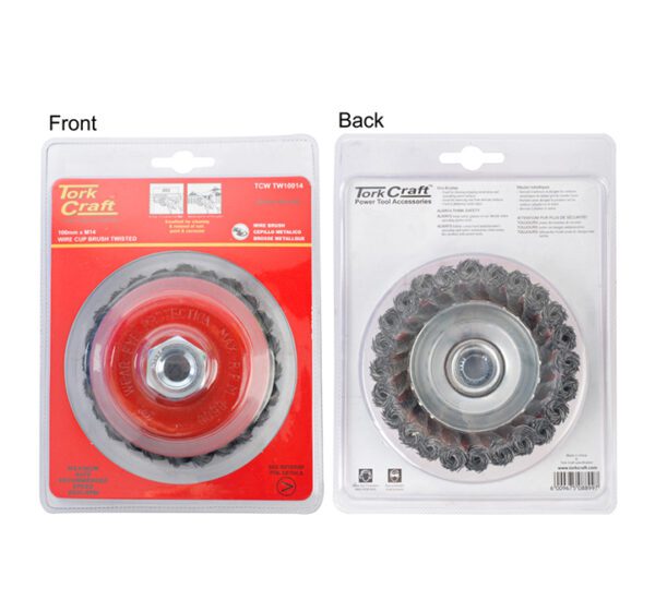 Tork Craft Wire Cup Brush Twisted 100mmxm14 Blister