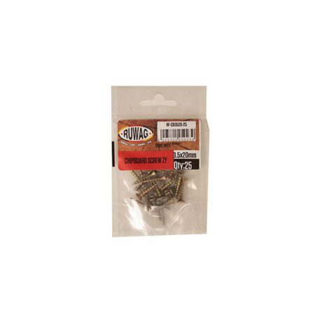 Ruwag Chipboard Screw - Zinc Yellow - 3.5 x 20mm - 25 Qty