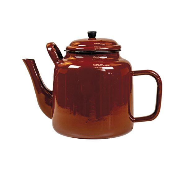 Kango Enamel Teapot - 3.5 Litre - Brown