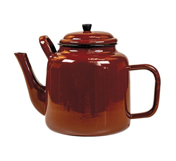 Kango Enamel Teapot - 4.5 Litre - Brown