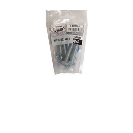 Ruwag Mild Steel Bolt & Nut Electro- Galvanised - 8 x 60mm - 100 Qty