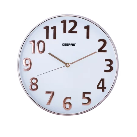 Geepas Wall Clock - 3D Rose Gold Numbers - GWC-26013